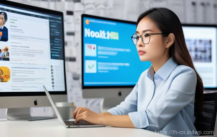 고품질 정보원 식별법을 위한 주요 리소스 - A young Thai professional, dressed in contemporary business casual attire, is seated at a minimalist...