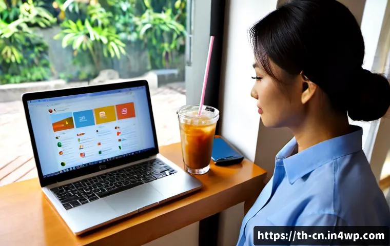Home 15 신뢰성 있는 블로그 및 웹사이트 선택 팁 - Photorealistic Thai woman in her early 40s carefully evaluating several anonymous websites on a lapt...